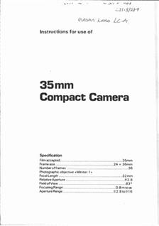 Zenith Lomo manual. Camera Instructions.